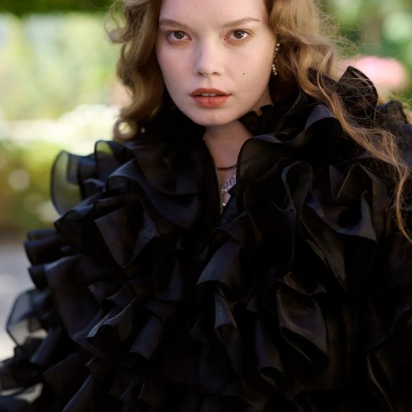 Selkie Raven Le Petit Chou Boa Jacket - S / NWOT - Picture 3 of 7